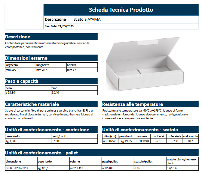 scheda tecnica imballi software DATASHEETsoft